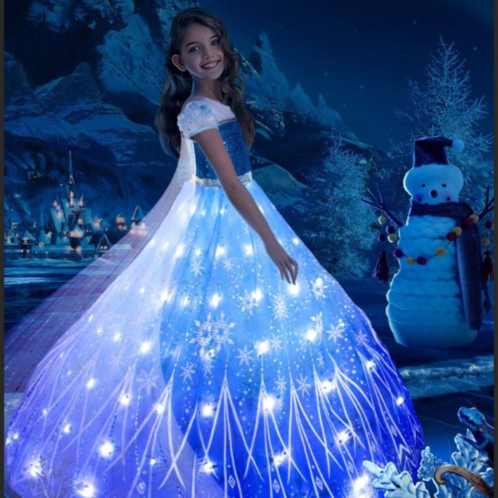 ELSA DRESS - Light Up Ice Queen Costume For Girl